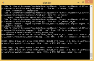 Capture1.PNG (39.54 KiB) Viewed 6560 times Error printed in the Blender console.