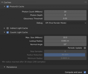 blender_b88ovMM9ij.png (46.66 KiB) Viewed 12674 times Caustics Cache settings
